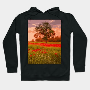 Red Poppy Spot - Landscape Hoodie